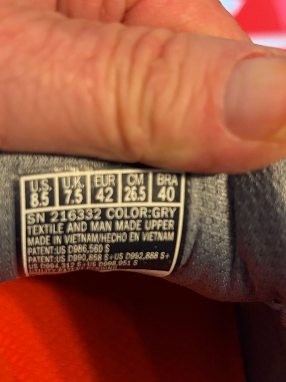 Skechers Gray Sneaker with Bright Orange Lining - Picture 8 of 8